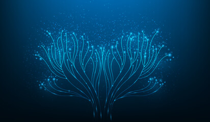 Wall Mural - cloud data tree digital technology. online digital cloud storage. business innovation technology cyb