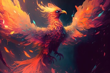 Wall Mural - phoenix bird created using AI Generative Technology
