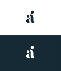 Wall Mural - Letter Ai, IA logo. This logo icon incorporate with abstract shape in the creative way