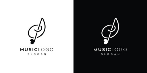 Wall Mural - Music logo-Abstract music logo design, music sign, or symbol vector design