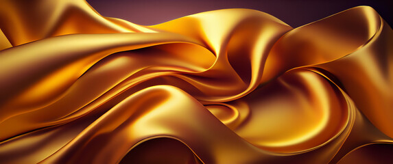golden silk waves background