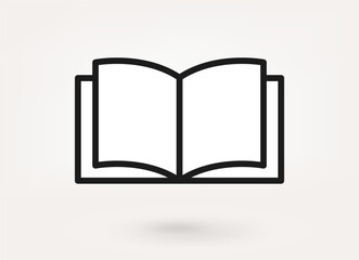 Poster - Opened paper book. Education concept. vector linear icon