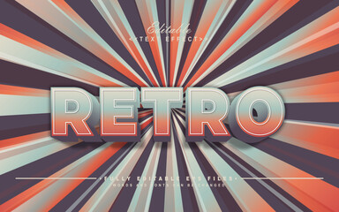 Wall Mural - editable colorful retro style text effect.typhography logo