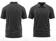 Polo shirt Short-Sleeve rib collar and cuff ( Realistic 3d renders ) Black