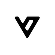 v abstract triangle minimalist logo design