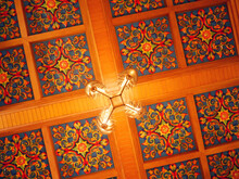 Decoration For The Ceiling In Painted Wood
