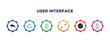 user interface filled icons with infographic template. glyph icons such as arrow address back, loop arrow, 3 pvc, scale arrows, right, 41 alu vector.