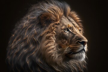 Lion created using AI Generative Technology