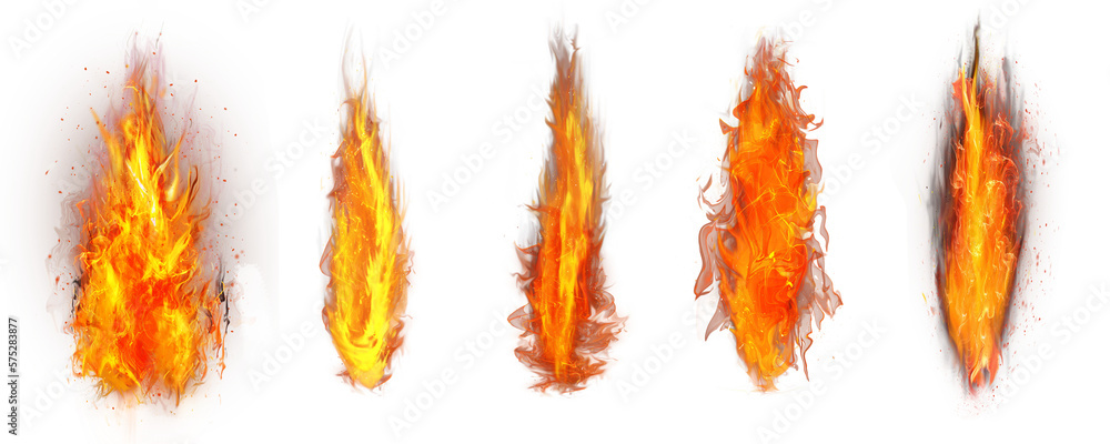 Set of Fire flame on transparent background. Stock Photo | Adobe Stock
