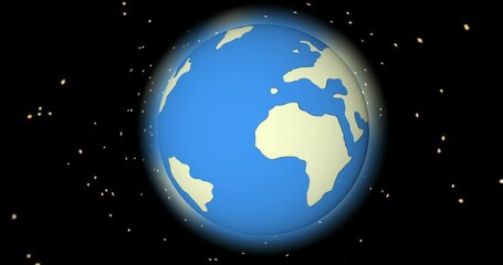 Wall Mural - Planet Earth 3D is spinning in stellar space. The 3D planetary universe is close.