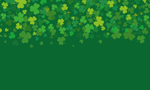 Shamrock Clover Leaves Vector Illustration St Patricks Day Border Green Background