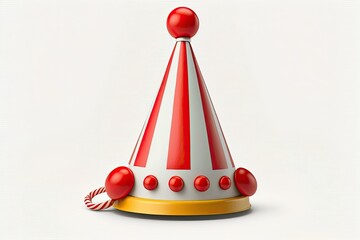 Poster - Clown hat with bells, for the sake of humor, on a white background. Generative AI