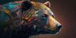 Bear Background, Colourful, Gernerative AI