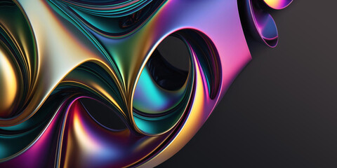 Wall Mural - abstract twisted 3D background, colorful surreal shape, generative ai