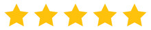 Five Stars Customer Product Rating Review Flat Icon For Apps And Websites. Quality Rating Star Icon