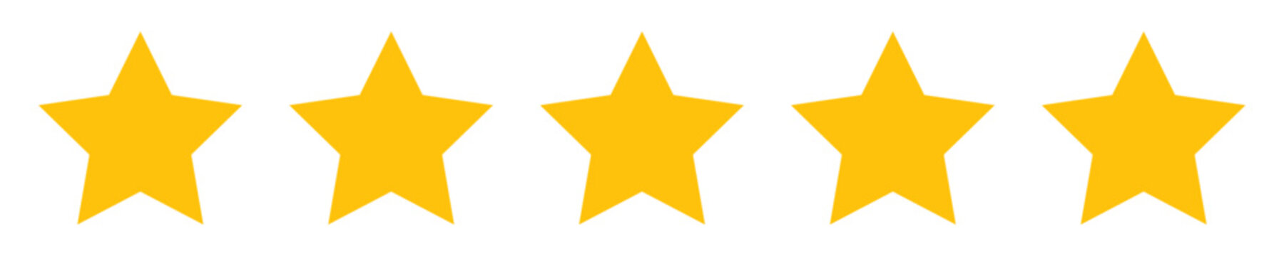 five stars customer product rating review flat icon for apps and websites. quality rating star icon
