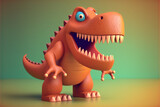 Fototapeta  - Zabawkowy 3d tyranozaur, dinozaur, Toy 3d tyrannosaurus, dinosaur - AI Generated