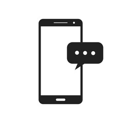 Wall Mural - phone message chat display vector icon illustration