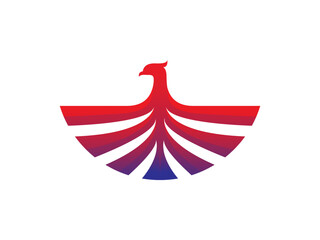 Wall Mural - Falcon Bird Mascot Concept for Companies and Brands. Abstract Eagle Icon for Logo Identity. flat colorful bird vector logo in modern style for company and brand.