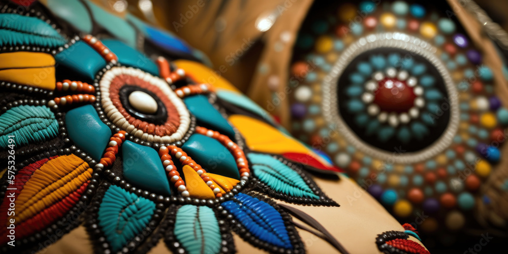 Intricate Beaded Native American Moccasins and Regalia at Powwow in ...