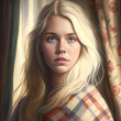 © patrick - Beautiful blond woman portrait, generative ai