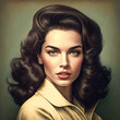 © patrick - Vintage fashion model portrait, generative ai