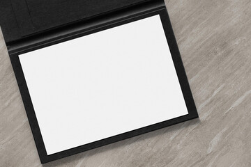 Certificate and degree mockup isolated. on wooden background