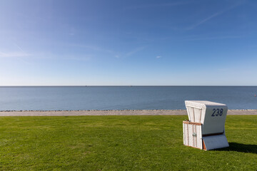 Canvas Print - Büsum Strandkorb am Meer