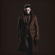 © patrick - Male catwalk fashion model in autumn or winter clothing, generative ai