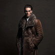 © patrick - Male fashion model posing in autumn or winter clothing, generative ai