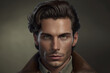 © patrick - Vintage male fashion model close up, generative ai