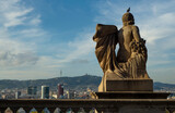 Fototapeta Dmuchawce - Barcelona, view of Plaza Espana, from the National Art Museum of Catalonia