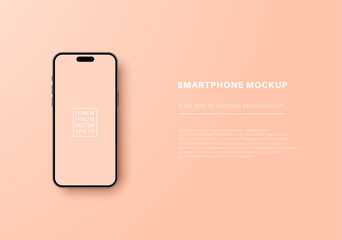 Wall Mural - Smartphone mockup. Design for your app presentation. Phone blank screen with space for text. Vector EPS 10