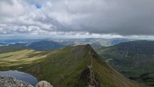 View On Swirral Edge On Helvellyn Peak , Lake District National Park In England .