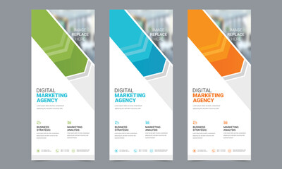 Wall Mural - Roll up banner vector template