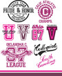 college and varsity typography for print
