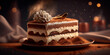 Delicious traditional tiramisu cake AI generated illustration