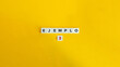 © photoopus - Ejemplo 2 (Example Two in Spanish) Banner and Concept. Letter Tiles on Yellow Background. Minimal Aesthetics.
