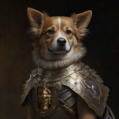 Renaissance Dog portrait, Made by Generative AI.	
