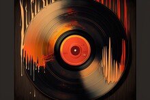 Colorful Vinyl Record Illustration, Background. Generative AI