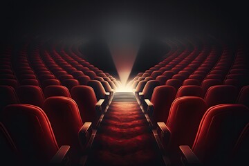 Wall Mural - individual red carpet seating for a movie theater. cinematic experience, going to the movies, and th