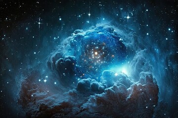 Wall Mural - The constellation Cancer and an abstract night sky background. Generative AI