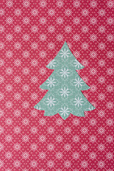 Wall Mural - christmas tree made of snowflakes on decorative holiday scrapbook paper