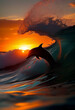 dolphin in sunset