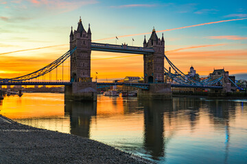 Sticker - Tower Bridge at sunrise in London. England