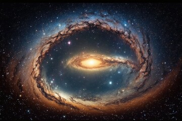 Wall Mural - milky way galaxy with stars in the background of a panoramic vista from outer space. our solar syste