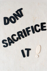 Canvas Print - dont sacrifice it! sign