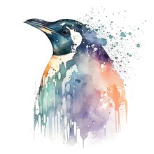 Penguinlogo Japanese Watercolour Style Made With Generative AI