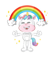 Poster - unicorn with a rainbow. cartoon vector