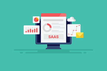 Business intelligence Marketing analytics saas displaying user demography, sign up subscription data insights and other company information on interface web banner concept.